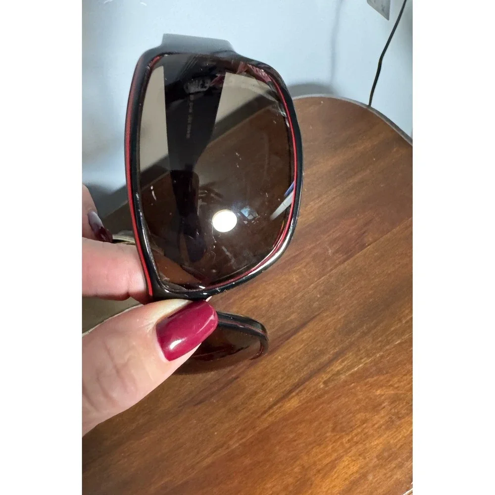 GUCCI GG 1621 S Black With Red Rimmed Dark Sunglasses Men's Stylish Retro